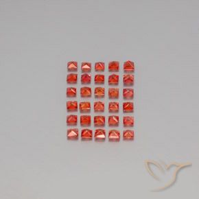 Pedras preciosas de safira laranja natural de 2,84 ct, quadrado, VVS-VS