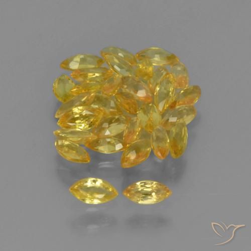 Pedras preciosas de Safira Amarelo natural de 2.83 ct, Marquesa, VVS-VS