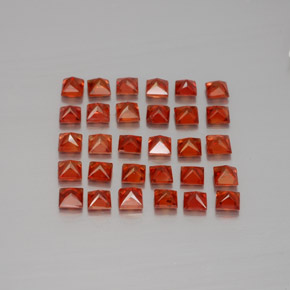 Pedras preciosas de safira laranja natural de  ct, quadrado, VVS-VS