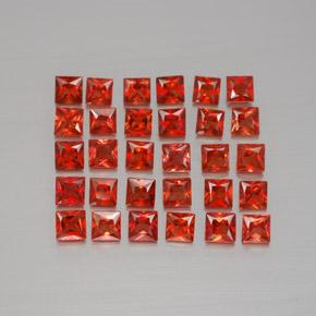 Pedras preciosas de safira laranja natural de 3,22 ct, quadrado, VVS-VS