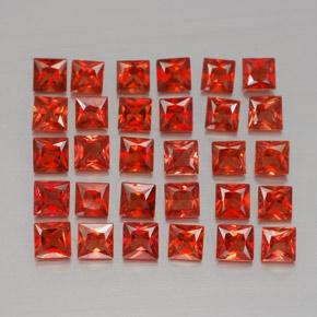 Pedras preciosas de safira laranja natural de 3,22 ct, quadrado, VVS-VS