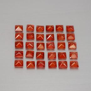 Pedras preciosas de safira laranja natural de 3,22 ct, quadrado, VVS-VS