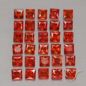 Pedras preciosas de safira laranja natural de 3,67 ct, quadrado, VVS-VS