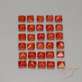 Pedras preciosas de safira laranja natural de 3,67 ct, quadrado, VVS-VS