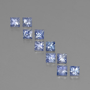 Pedras preciosas de safira azul natural de 2,44 ct, quadrado, VVS-VS