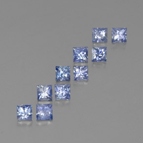 Pedras preciosas de safira azul natural de 2,44 ct, quadrado, VVS-VS