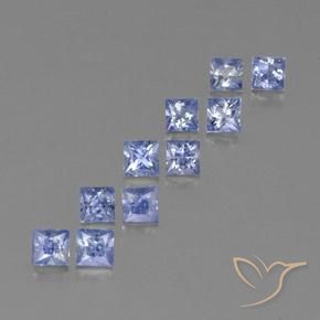 Pedras preciosas de safira azul natural de 2,51 ct, quadrado, VVS-VS