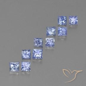 Pedras preciosas de safira azul natural de 2,56 ct, quadrado, VS