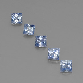 Pedras preciosas de safira azul natural de  ct, quadrado, VVS-VS