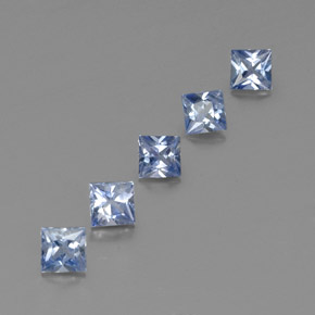 Pedras preciosas de safira azul natural de  ct, quadrado, VVS-VS