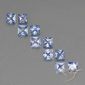 Pedras preciosas de safira azul natural de 2,64 ct, quadrado, VS