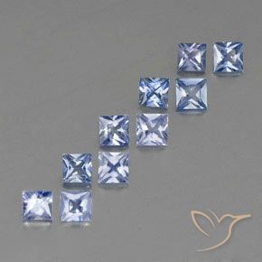 Pedras preciosas de safira azul natural de 2,64 ct, quadrado, VS