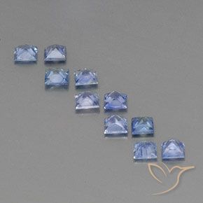 Pedras preciosas de safira azul natural de 2,64 ct, quadrado, VS