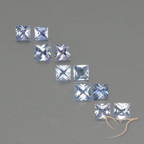 Pedras preciosas de safira azul natural de 2,16 ct, quadrado, VVS-VS