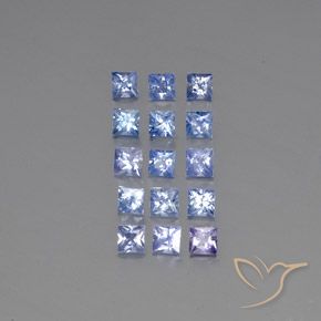 Pedras preciosas de safira azul natural de 3,56 ct, quadrado, VS