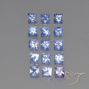 Pedras preciosas de safira azul natural de 3,56 ct, quadrado, VS