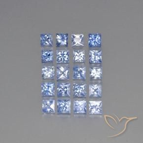 Pedras preciosas de Safira Pastel Azul natural de 5.59 ct, Quadrado, VS