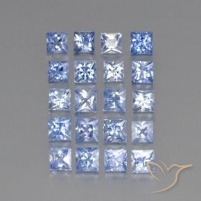 Pedras preciosas de Safira Pastel Azul natural de 5.59 ct, Quadrado, VS