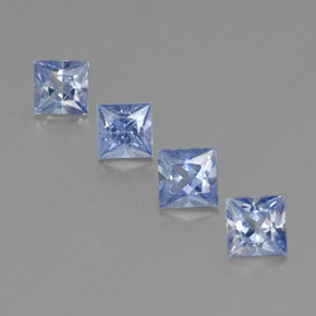 Pedras preciosas de safira azul natural de  ct, quadrado, VVS-VS