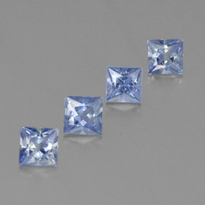 Pedras preciosas de safira azul natural de  ct, quadrado, VVS-VS