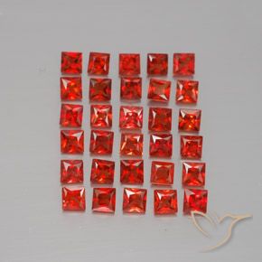 Pedras preciosas de safira laranja natural de 2,66 ct, quadrado, VVS-VS