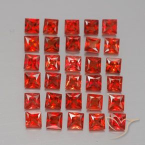 Pedras preciosas de safira laranja natural de 2,66 ct, quadrado, VVS-VS