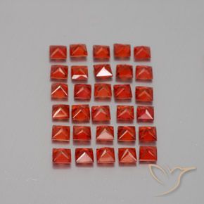 Pedras preciosas de safira laranja natural de 2,66 ct, quadrado, VVS-VS