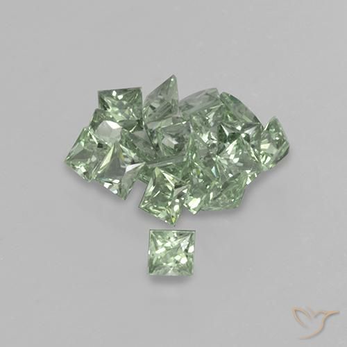 Pedras preciosas de Safira Luz verde natural de 2.31 ct, Quadrado, VVS-VS