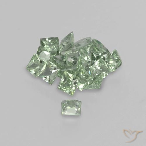 Pedras preciosas de Safira Luz verde natural de 2.31 ct, Quadrado, VVS-VS