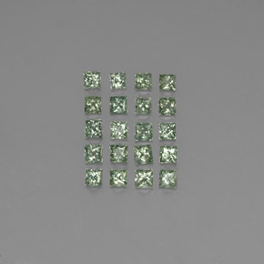 Pedras preciosas de safira verde natural de  ct, quadrado, VVS-VS