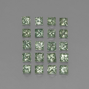 Pedras preciosas de safira verde natural de  ct, quadrado, VVS-VS