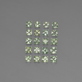 Pedras preciosas de safira verde natural de  ct, quadrado, VVS-VS