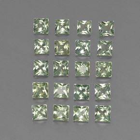 Pedras preciosas de safira verde natural de  ct, quadrado, VVS-VS
