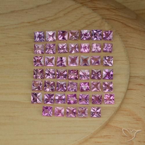 Pedras preciosas de Safira Roxo rosado natural de 5.60 ct, Quadrado, VVS-VS
