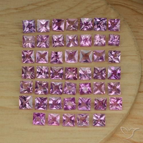 Pedras preciosas de Safira Roxo rosado natural de 5.60 ct, Quadrado, VVS-VS