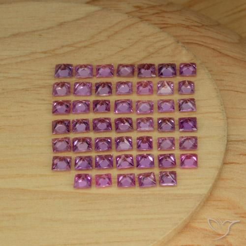 Pedras preciosas de Safira Roxo rosado natural de 5.60 ct, Quadrado, VVS-VS