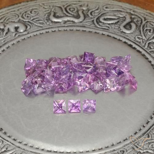 Pedras preciosas de Safira Roxo rosado natural de 4.65 ct, Quadrado, VVS-VS