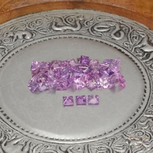 Pedras preciosas de Safira Roxo rosado natural de 4.65 ct, Quadrado, VVS-VS