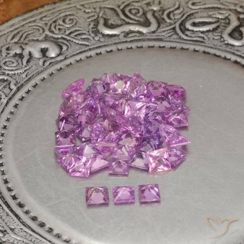 Pedras preciosas de Safira Roxo Uva Muito Claro natural de 4.38 ct, Quadrado, VVS-VS