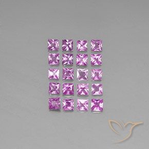 Pedras preciosas de Safira Roxo rosado natural de 3.50 ct, Quadrado, VVS-VS