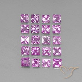 Pedras preciosas de Safira Roxo rosado natural de 3.50 ct, Quadrado, VVS-VS