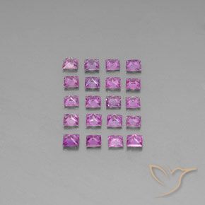 Pedras preciosas de Safira Roxo rosado natural de 3.50 ct, Quadrado, VVS-VS