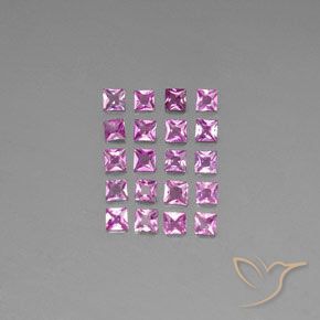 Pedras preciosas de safira roxo natural de 2,59 ct, quadrado, VVS-VS