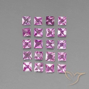 Pedras preciosas de safira roxo natural de 2,59 ct, quadrado, VVS-VS