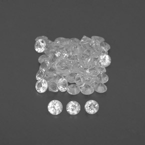 Pedras preciosas de safira branco natural de  ct, corte redondo, VVS-VS
