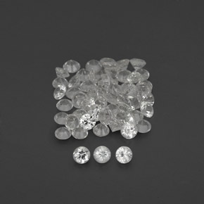 Pedras preciosas de safira branco natural de  ct, corte redondo, VVS-VS