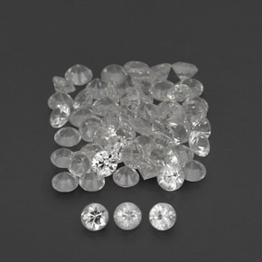 Pedras preciosas de safira branco natural de  ct, corte redondo, VVS-VS