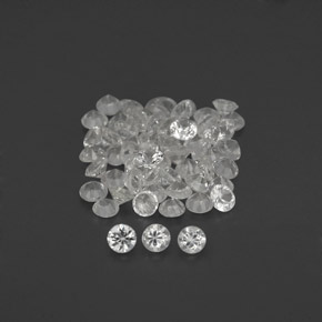 Pedras preciosas de safira branco natural de  ct, corte redondo, VVS-VS