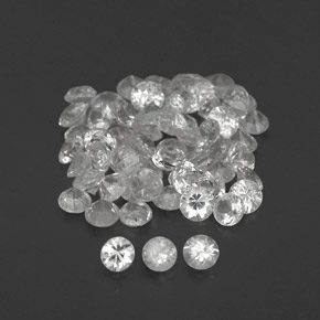 Pedras preciosas de safira branco natural de  ct, corte redondo, VVS-VS