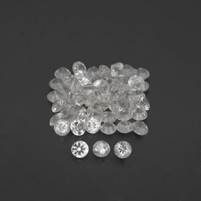 Pedras preciosas de safira branco natural de  ct, corte redondo, VVS-VS